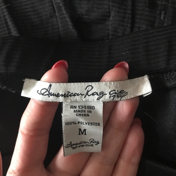 Black pleated skirt with sheer overlay M - Picture 5 of 5